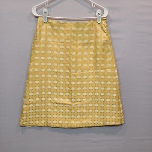 Burberry Skirt Silk Gold A Line Prorsum Runway Mi… - image 1